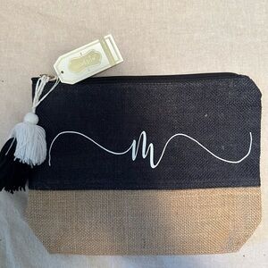 Mud Pie Black and Tan Pouch with Tassel